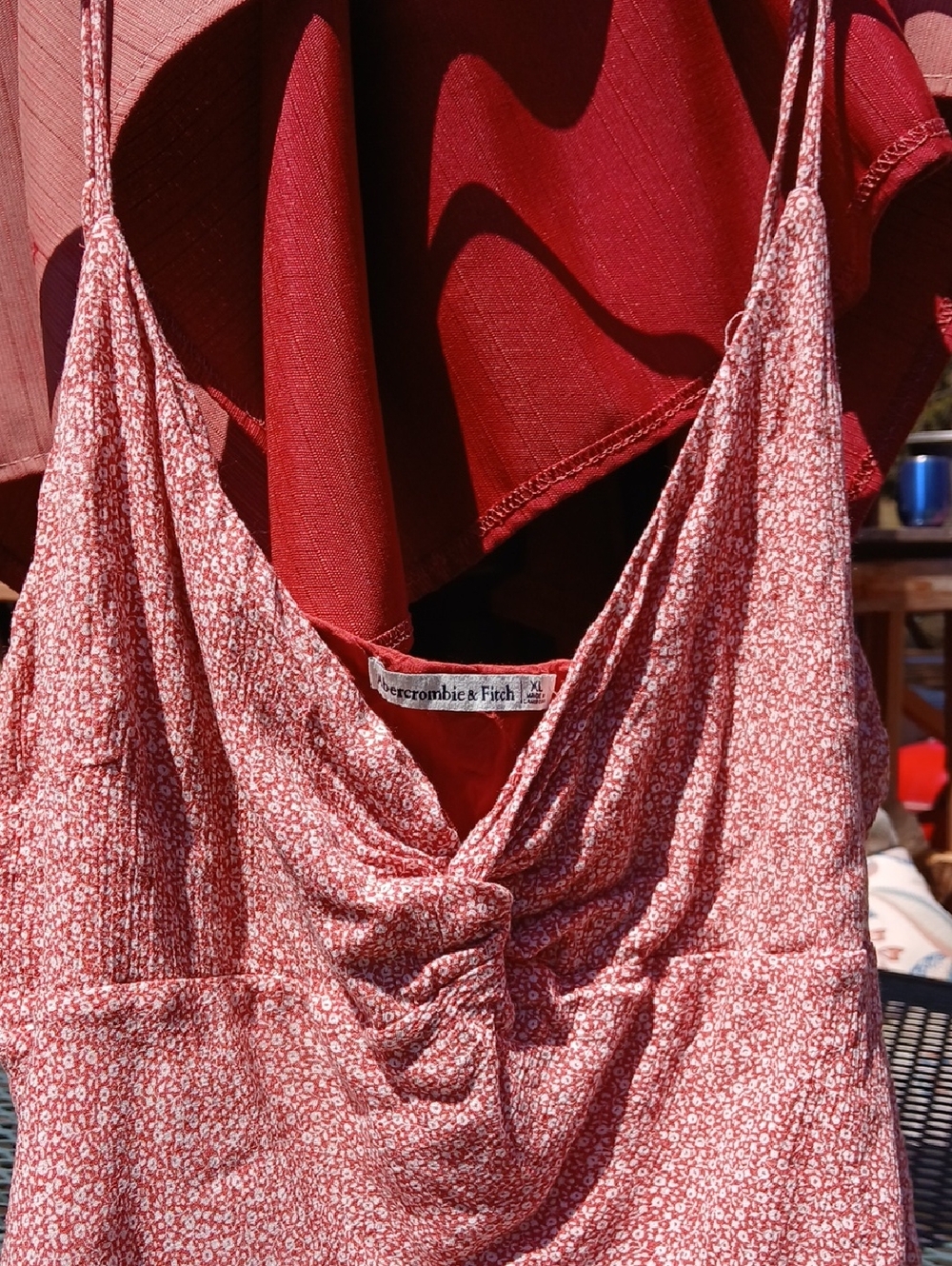 Abercrombie & Fitch Dusty Red Floral Cami Top